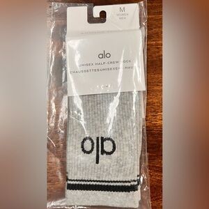ALO Yoga Light Gray Unisex Half-Crew Socks